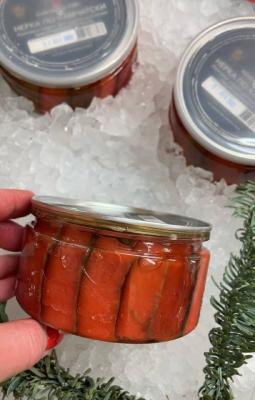Нерка ломтики по-камчатски подкопченные маринованные с лучком 180 гр Камчатка