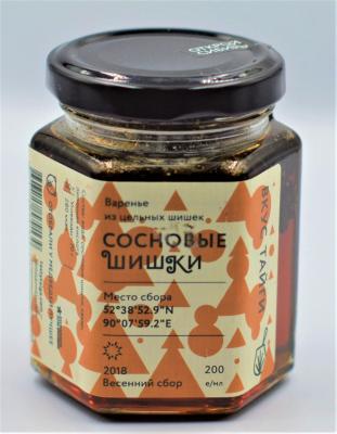 Сосновые шишки, варенье из целых шишек 200 мл.