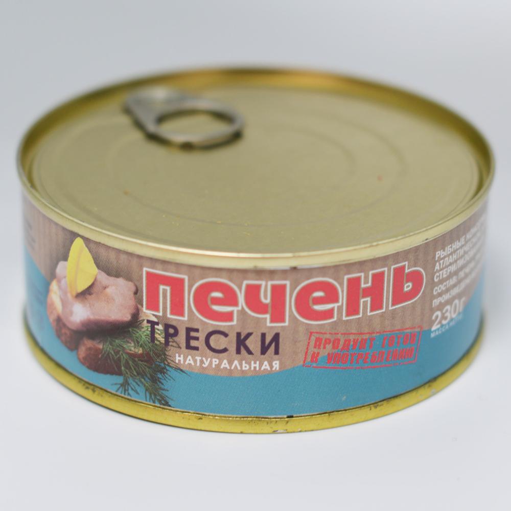 Печень трески из охлажденного сырья Мурманск, ж/б (230 гр.)