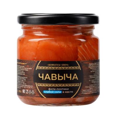 Филейный ломтики Чавычи слабой соли в масле, 190 г.