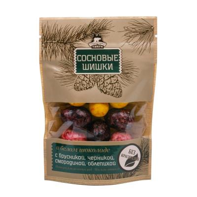 Сосновые шишки в белом шоколаде с таежными ягодами