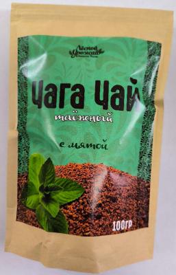 Чага таежная дробленая, с мятой, 100 гр.