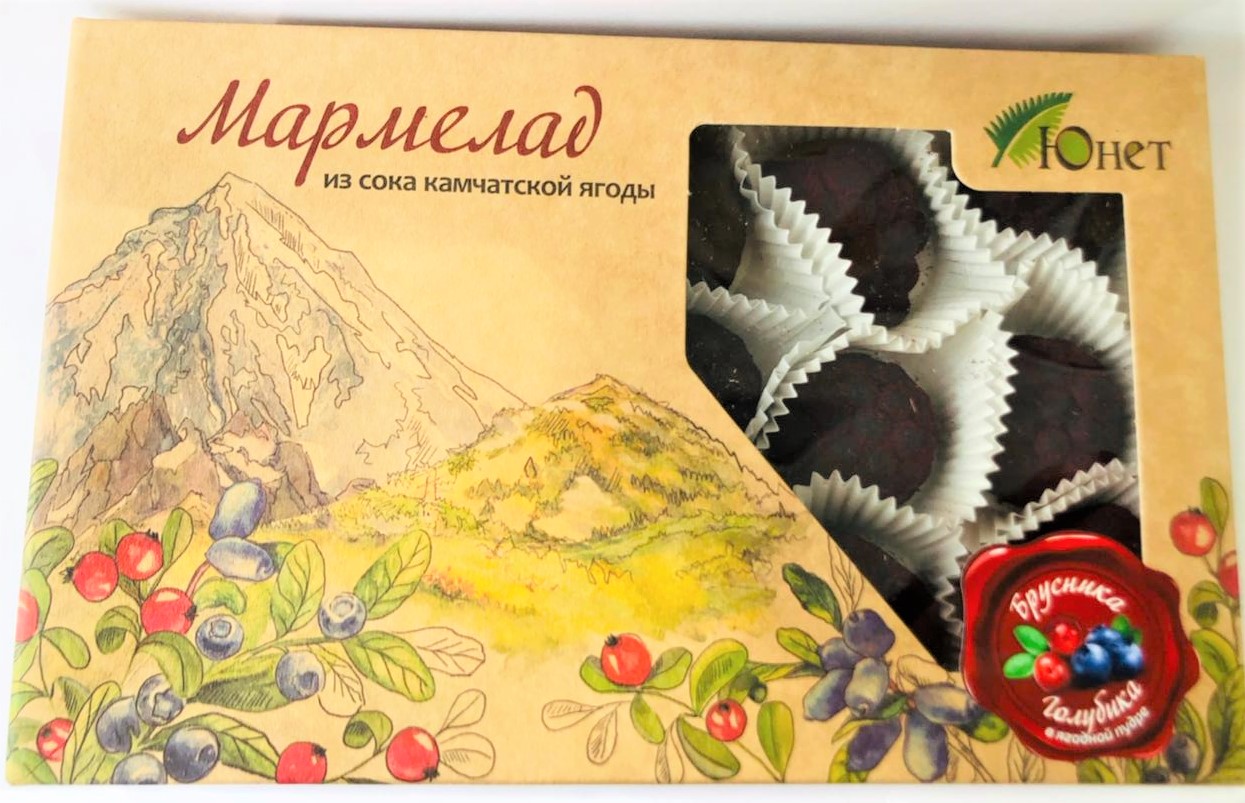 Мармелад из сока камчатской ягоды "Брусника - голубика", 210 гр.