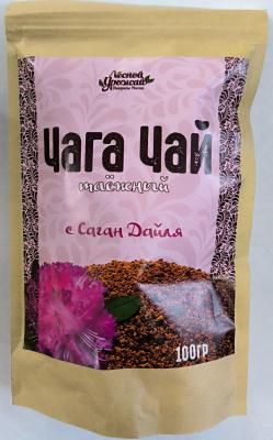 Чага таежная дробленая, с листьями саган-дайля, 100 гр.